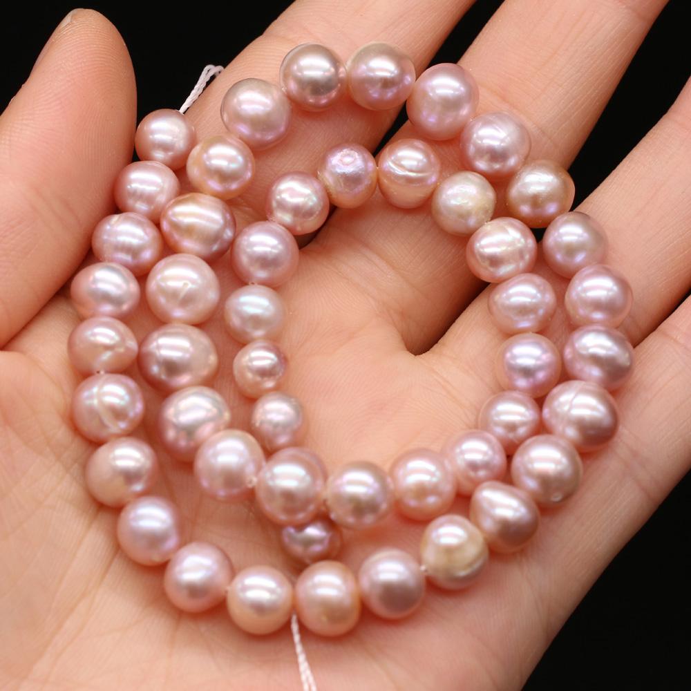 1 Filo, Perle d'Acqua Dolce Naturali AA, Perle Rotonde Fatte a Mano per Collane Fai-da-Te, Materiali per la Creazione di Gioielli 36cm