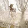 1 Panel,Rod Pocket White Flower Lace Tulle Curtain for Window Sliding Door Kitchen Light Translucent Living Room Sheer Romantic Home Decoration