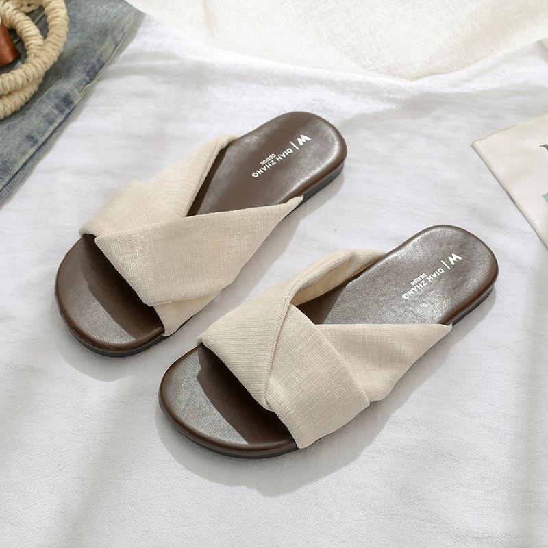 Simple High-End Style Minimalist Pure High-End Design Slippers Women'S Shoes Casual Trend Fashion