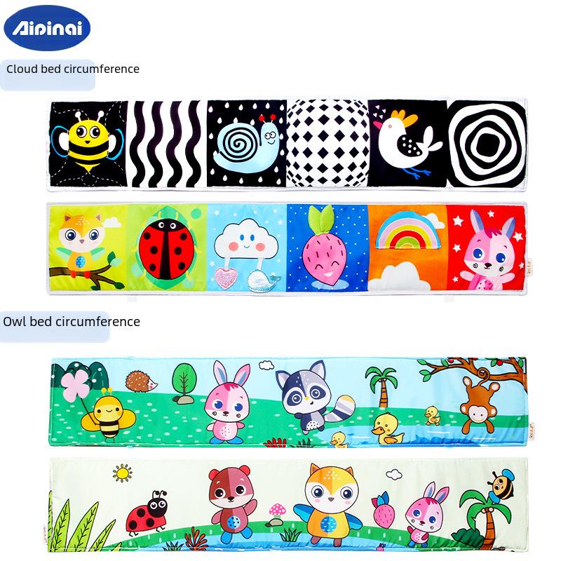 Aipinqi Double-Sided Rabbit Visual Stimulation Bed Cloth Book for Early Education
