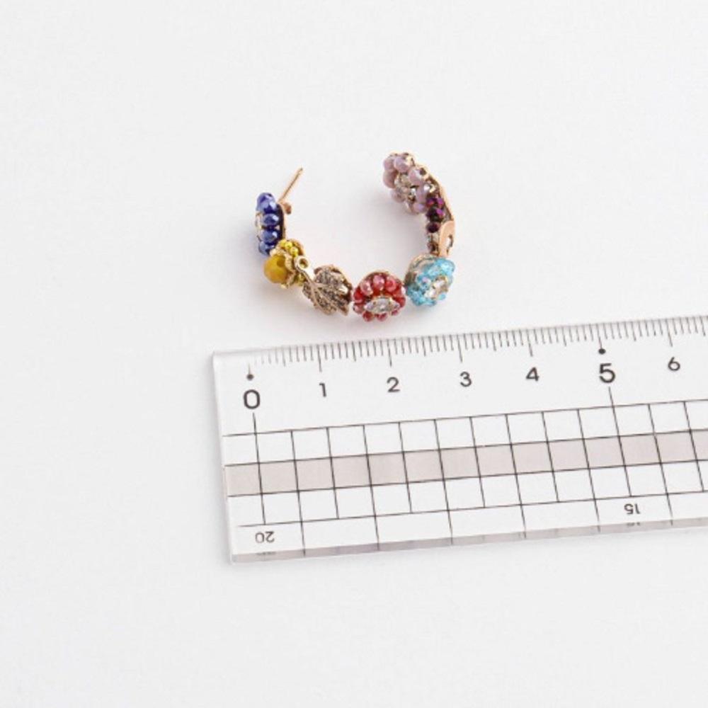 Women's 3-Piece Stone Bead Floral Pattern Grunge Earrings (13868867)