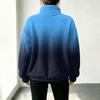 Women's Half Zip Pullover Gradient Print Long Sleeve Top for Fall and Winter