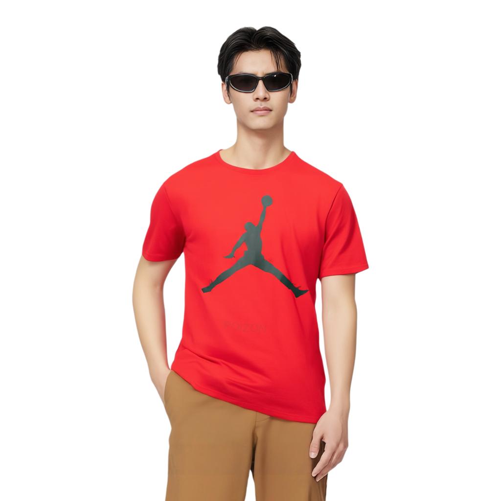 Jordan Air Logo Basketball Strick Crew Neck T-Shirt Herren Oberteile Rot CD7611-611