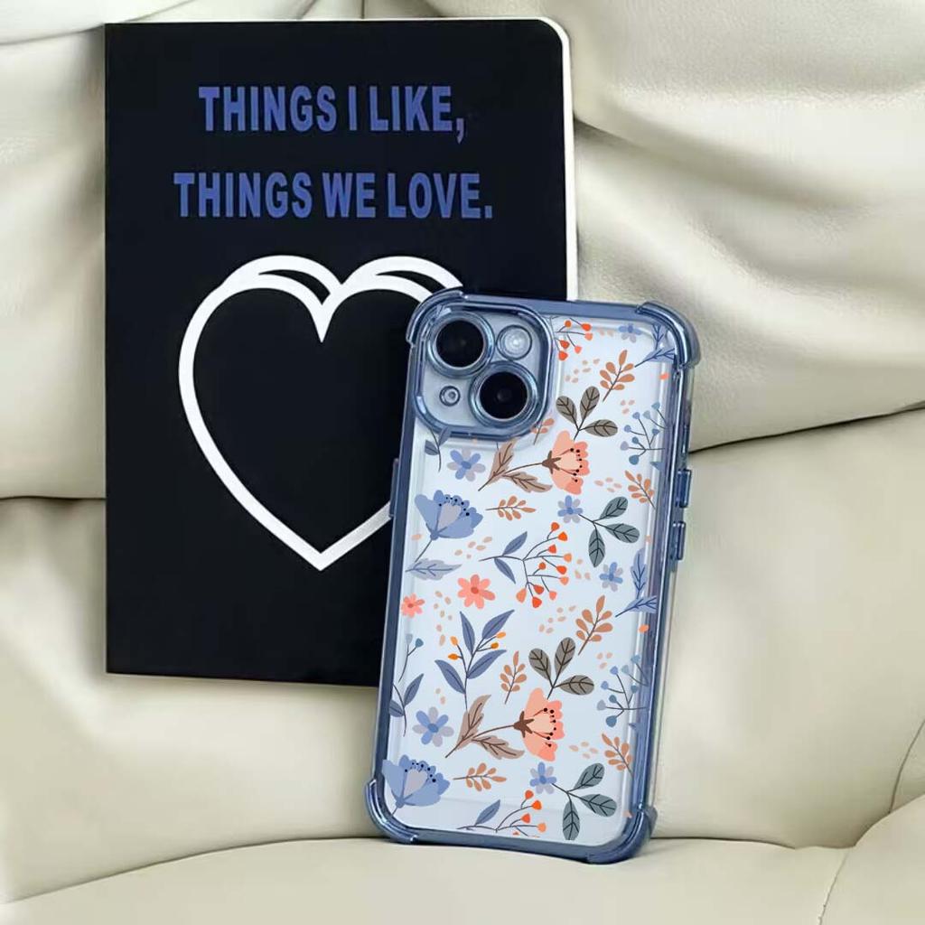 Purple Flowers Leaf Cover For Realme 15T 15 14 13 12 11 Plus Pro 5G C85 C71 C65 C53 C55 C35 C85 C21Y Air-Guard Corners Case Sof