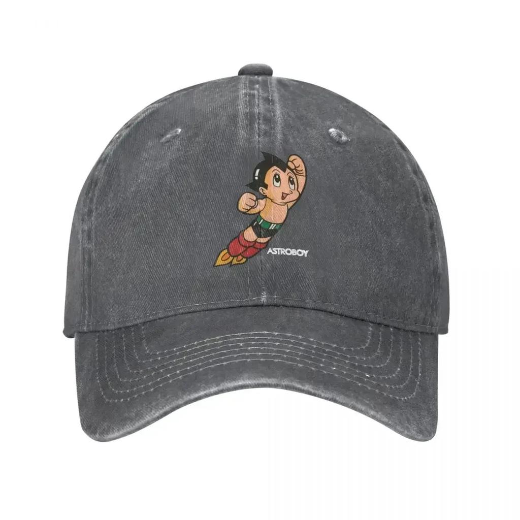 Vintage Astroboy Anime Robot Letní kšiltovka Táta kšiltovka Vintage Astro Boy Vesmír Cartoon Manga Klobouk Denim Venkovní kazeta