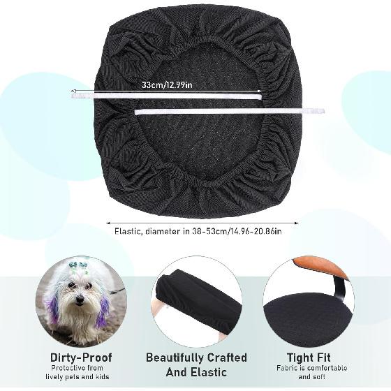 KALIONE Office Chair Cover Desk Chair Seat Cover, Elastic Stretch Chair Slipcovers Dining Room Desk Seat Cover, Removable Chair Seat Cushion