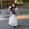 Korean Style Girls Floral Cardigan Sweater Kids Knit Casual Outerwear Top