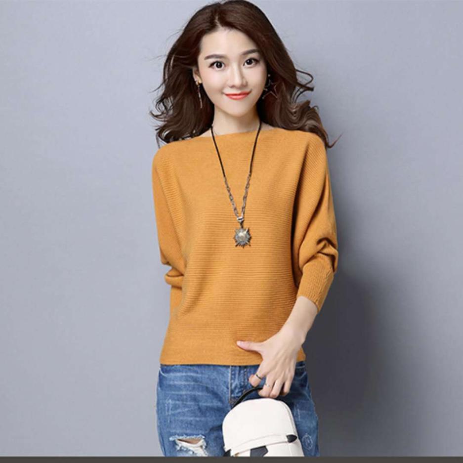 

Женский сексуальный пуловер-свитер плюс размер вязаный свитер с рукавами «летучая мышь» XXXL