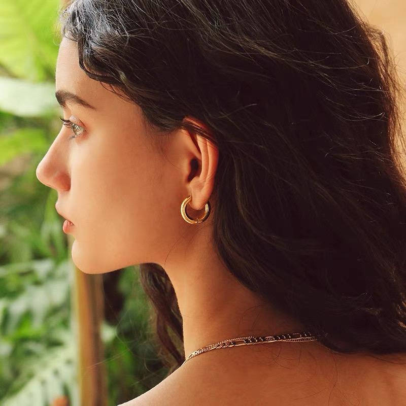 Stainless Steel Classic Circle High Quality Earrings Prevent Allergy Minimalist Versatile Temperament Jewelry