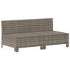 VidaXL Canapé de jardin 2 places avec coussins Gris Résine tressée 362691