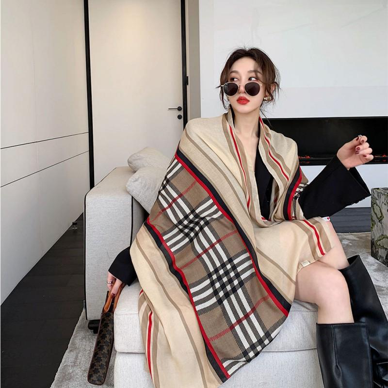 

Versatile Women s Korean-Style Silk Scarf: Warm, Dual-Use Shawl for Sun Protection, Perfect for Spring and Autumn.