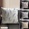 Lavendelblüten Kissenbezug Leinen Bio-Stoff Beidseitiger Druck Sofa Atmungsaktiv Heimdeko Geschenk Kissenhülle