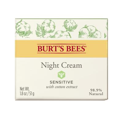 Creme Noturno Burts Bees Sensitive com Extrato de Algodão 50g