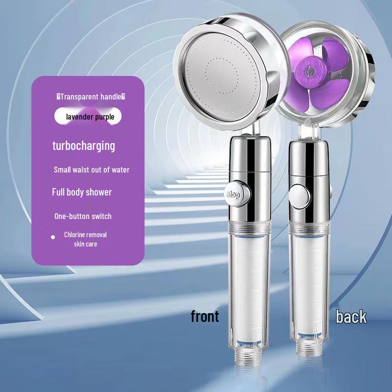 Compact High-Pressure Turbo Shower Head Set with Rain-Effect