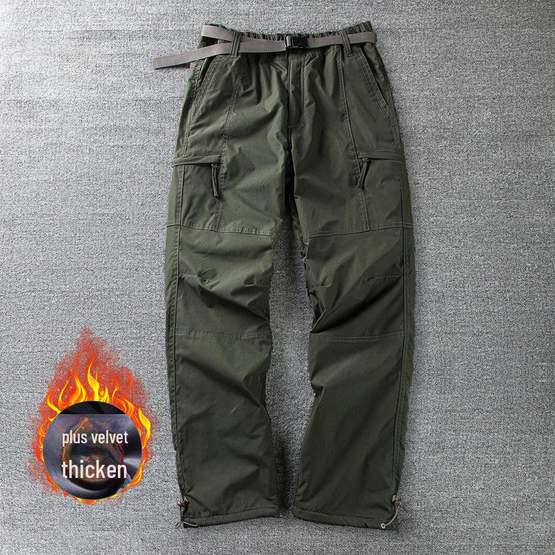 

Мужские ветрозащитные водонепроницаемые брюки Soft Shell на осень/зиму — плотные, свободные, с бархатной подкладкой для повседневной носки на открытом воздухе XL for 68-78 kg