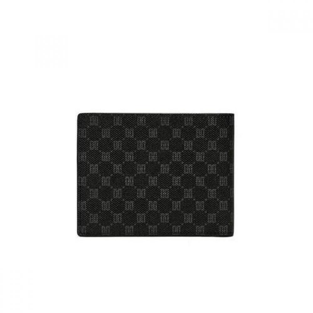 Daks Black Leather Dd Pattern Wallet Dbwa0e123