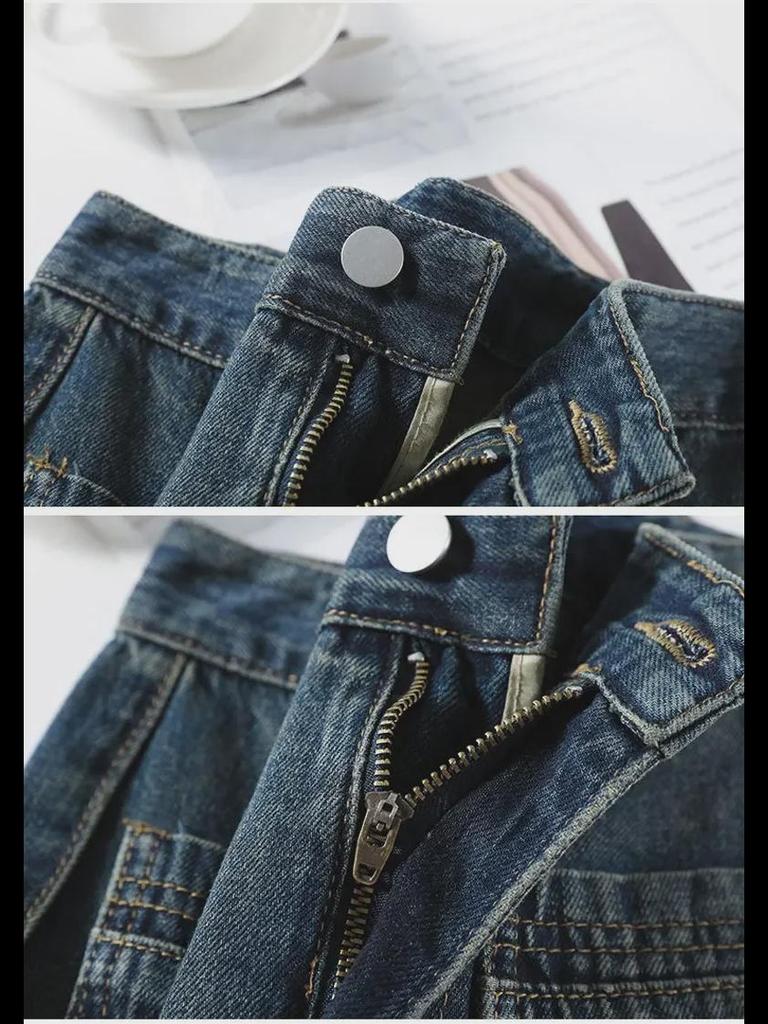 Cement Gray High Waist Wide Leg Jeans for Pear-Shaped Women