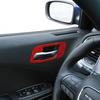 For Dodge Charger 2015- Red Inner Door Handle Bowl Cover Trim Accessories 4P