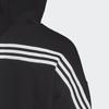 adidas Pruhované manžety Ležérní mikina s kapucí Dámské topy Černá H67044