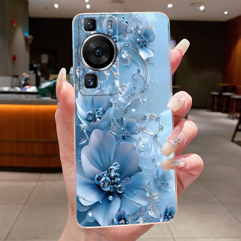 Für Huawei P60 Pro 2023 p60pro Hülle Cover Luxus Mode Schmetterling Blumen Transparent Weiches TPU Fundas Für Huawei P 60 P60 Pro Hülle