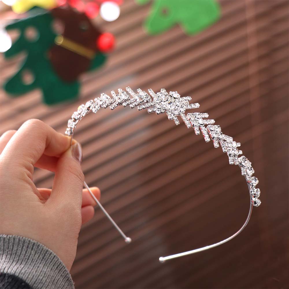 Geometric Bridal Crown Rhinestone Queen Headband Romantic Wedding Tiara  Party