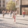 1:64 Scale Walking Woman Figurine Colorfast-Resistant for Architectural Displays