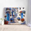 GATYZTORY Painting By Numbers DIY Frame Mediterranean Street Paint By Numbers Scenery Drawing On Canvas DIY Home Decoration
