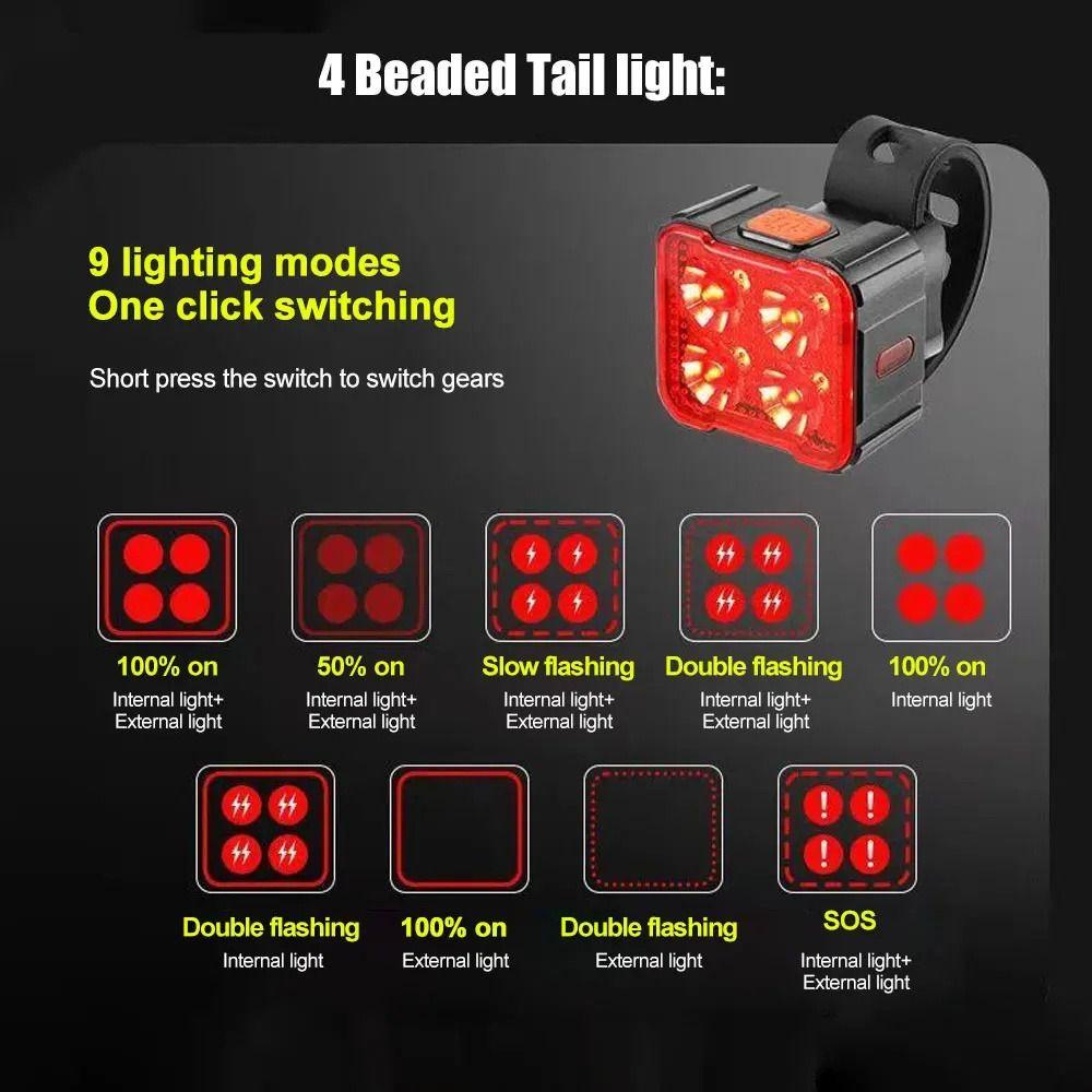 Waterproof Bicycle Front Rear  Light USB Charge Bike Lamp Taillight Light  Cycling Accessories