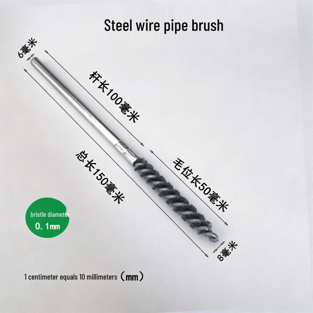 304 Stainless Steel Wire Brush for Inner Hole Cleaning: Rust Removal, Polishing, Deburring, with Handle.