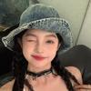 Spring and Summer New Washed Denim Fisherman Hat Children's Fashionable Versatile Sunscreen Visor Big Head Circumference Showing Washbasin Hat