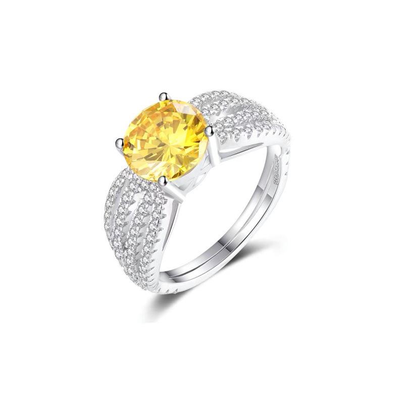 Versatile Yellow Diamond Ring: Openable Design, Luxurious  Stylish Gift for Women Adjustable Open Style