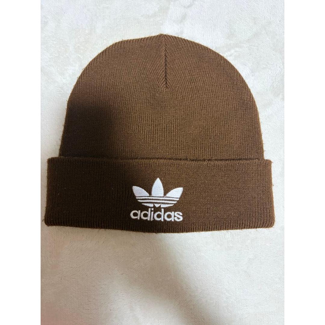 Used adidas adidas knit hat beanie brown