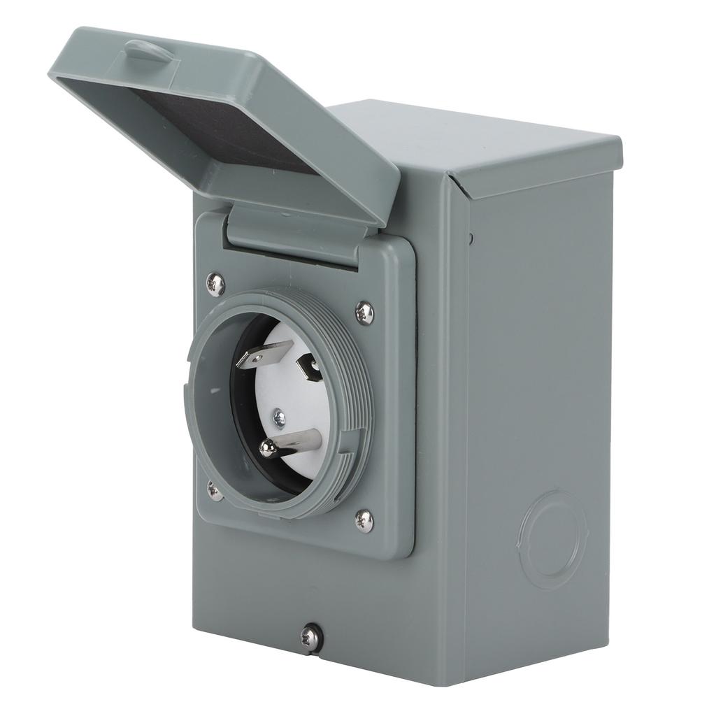 30A Generator Power Inlet Box 125V 3750W Outdoor Weatherproof Socket Accessory for RV