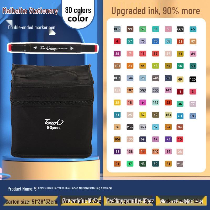 Doppelspitz-Marker-Set: 168 Farben + 80 Farben Kinder-Zeichenstifte + 24 Farben Ölbasierte Marker