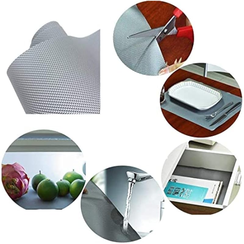 Ofixo 3 Meter Multipurpose Textured Super Strong Washable Mat Shelf Liners For Kitchen Shelves, Cabinet Drawer Fridge Ta