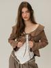 Moifaire Frill Strap Cardigan/Brown