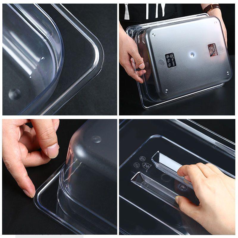 Transparente rechteckige Acryl-Heißtopfschale und Frischhalte-Obst-Auslagebox