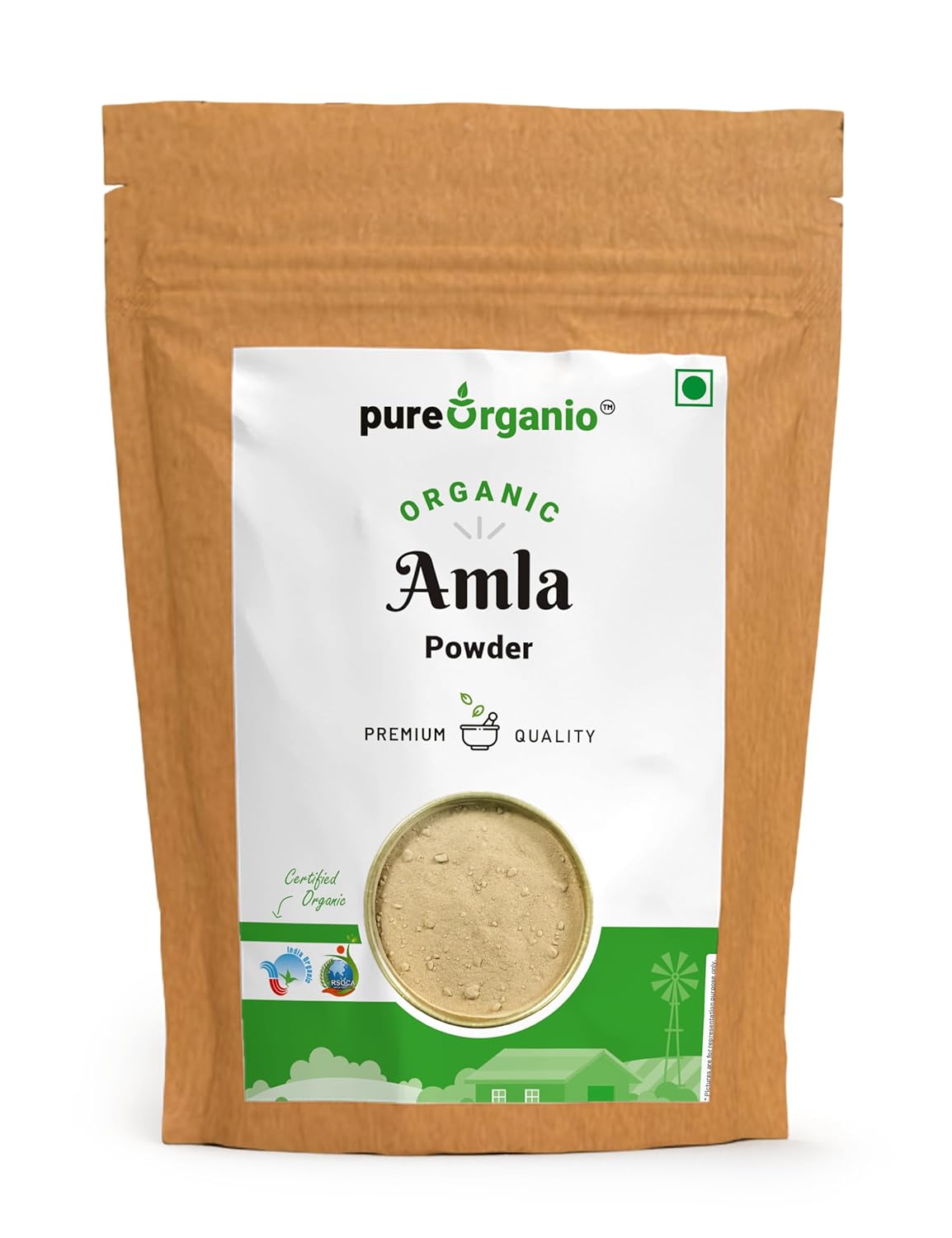 

Pure Organio Organic Amla Powder Versatile Amla Powder For Eating | 200gm 0.4lbs