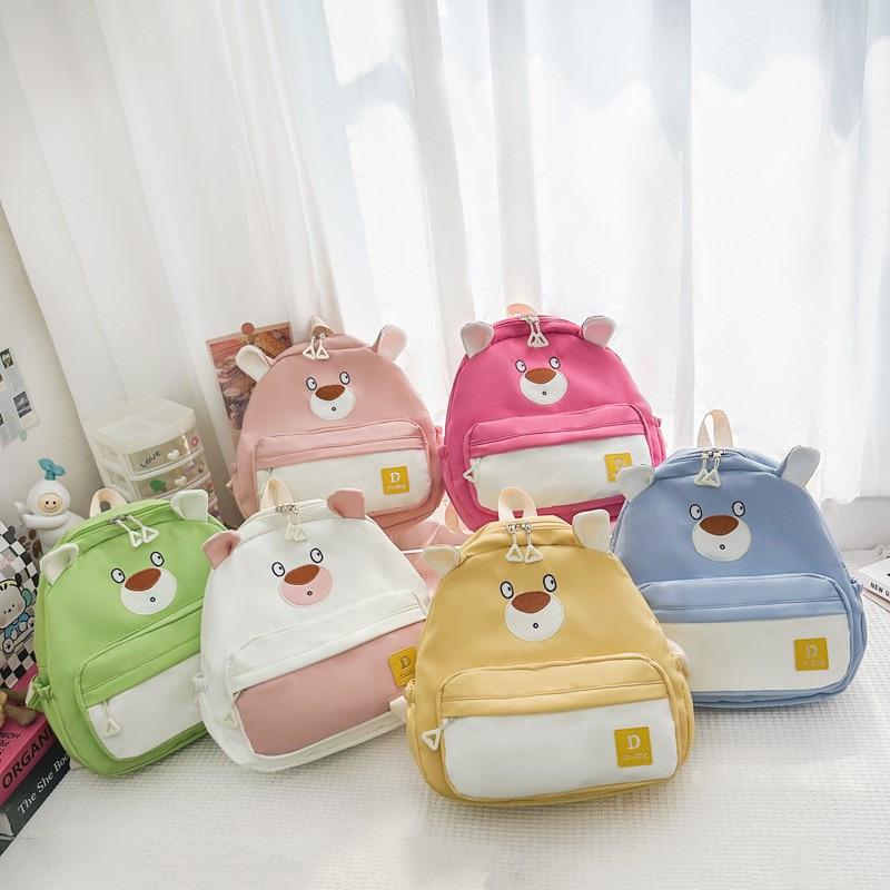 Children Little Bear Backpack Zipper Design Adjustable Shoulder Straps Schoolbag