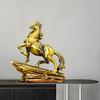 Aris & Juno Brass Horse Feng Shui Statue – Chinese Success & Prosperity Figurine for Entryway, Home Office Desk or Shelf Decor, Gift for Boss,