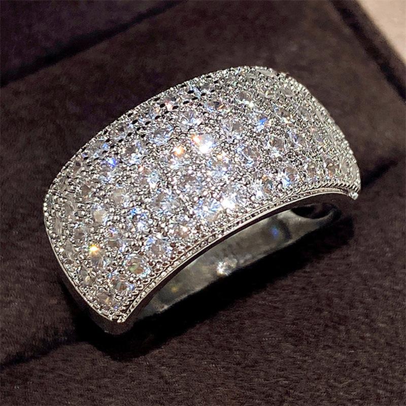 Ring - Super Sparkling Half Circle Zircon Women's Finger Ring
