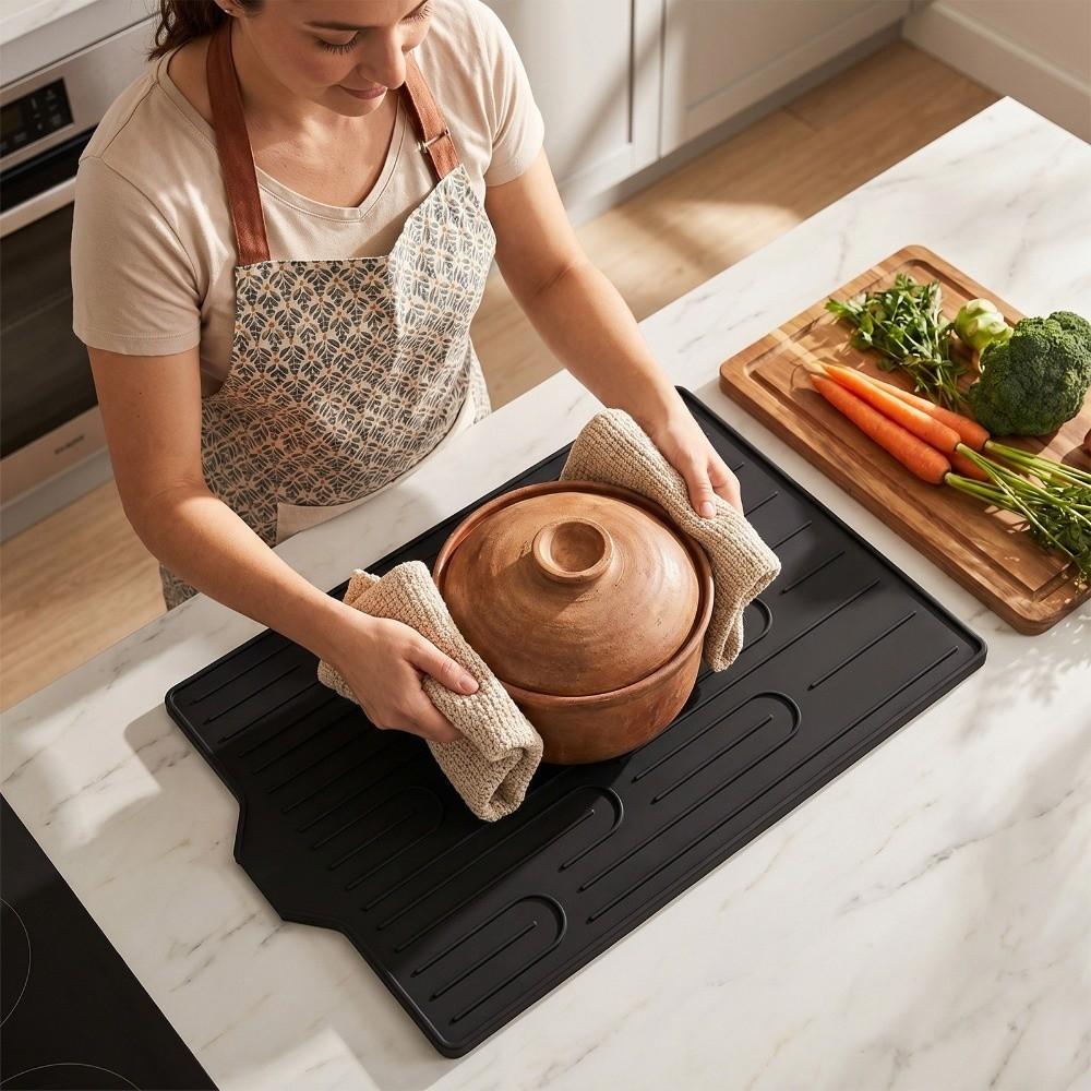 Non-Slip Kitchen Sink Mat Heat Resistant Kitchen Sink Storage Mat Sink Drain Pad  Kitchen