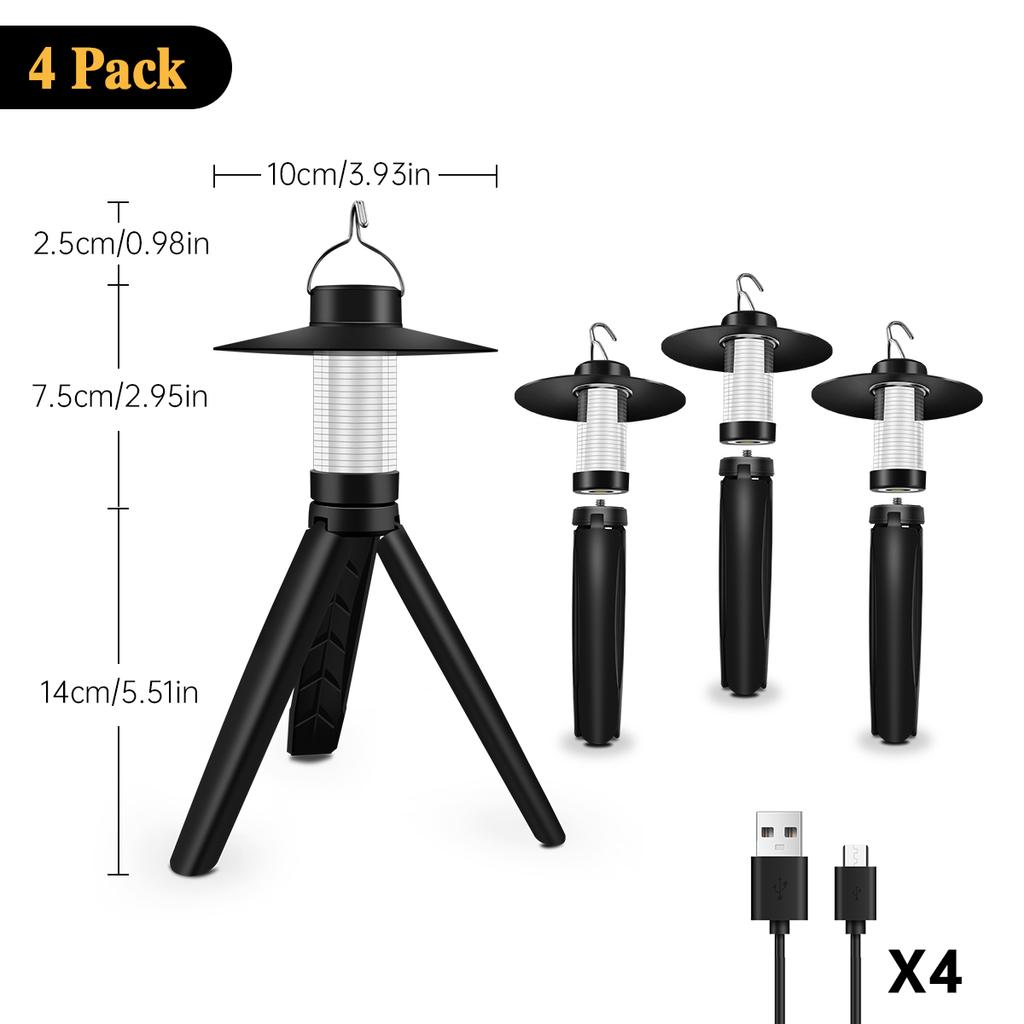Hanging Tent Light USB Charging 4 Lighting Modes LED Emergency Lamp High Brightness with Tripod Magnetic Camping Lantern