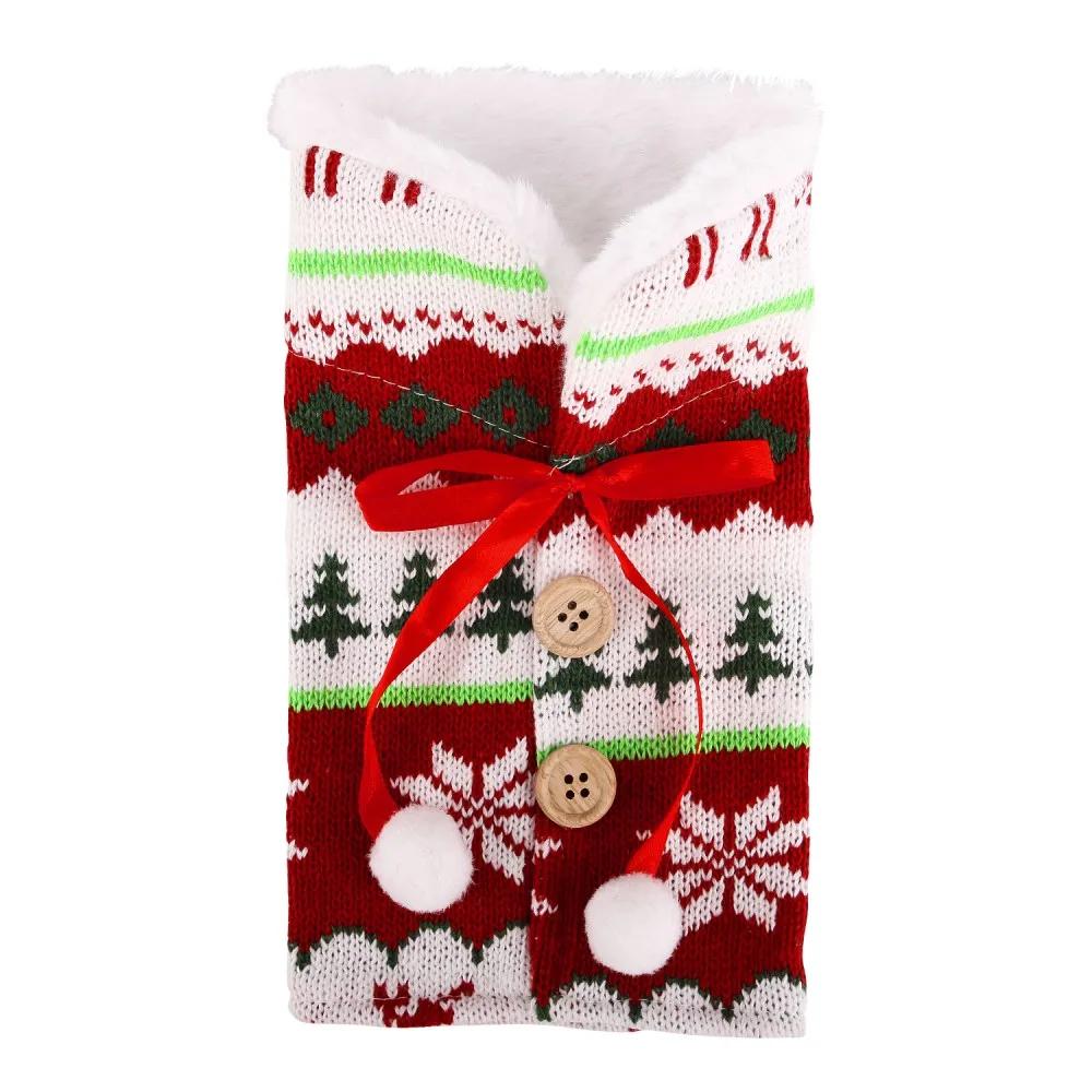 Kreatives Weihnachts-Weinflaschen-Set, goldenes Samtkleid, Weinflaschenhüllen, Ärmel, Weihnachtsmann, Schneemann, Weihnachten, Neujahr, Tischdekoration