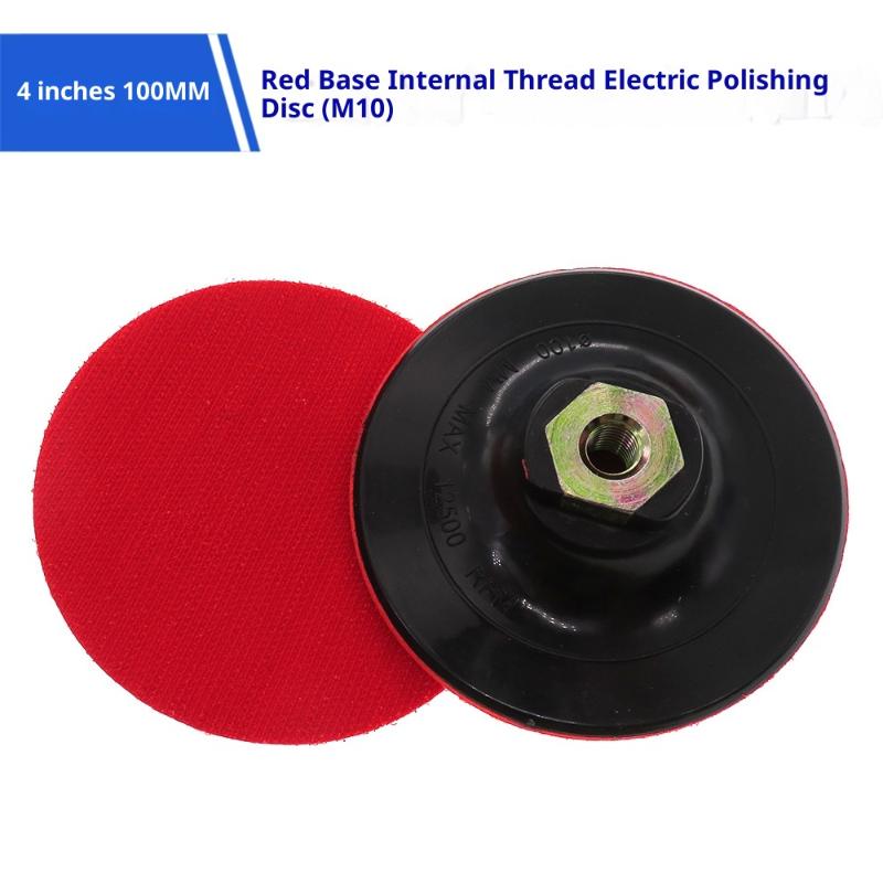 4 Inch Red Background Internal Teeth Electric Polishing Disc M10 Plastic Sanding Disc For Polishing Wheel