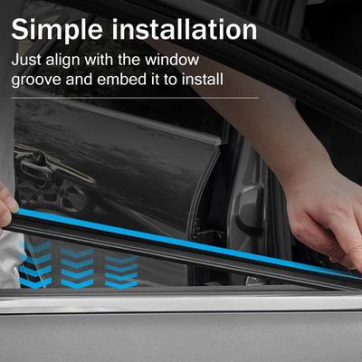 Car Side Window Wipers Multifunctional Rubber Side Window Wiper 2PCS Wear-Resistant Car Accessories Side Window Wipers Set For