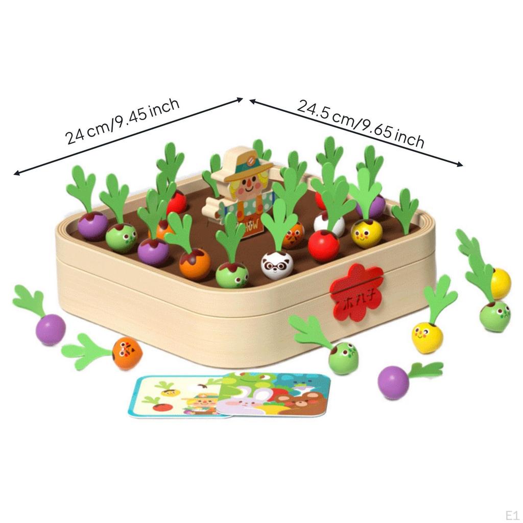 Carrot Memory ChildCentered Learning Wooden Matching Game Educational Toy for Preschoolers,