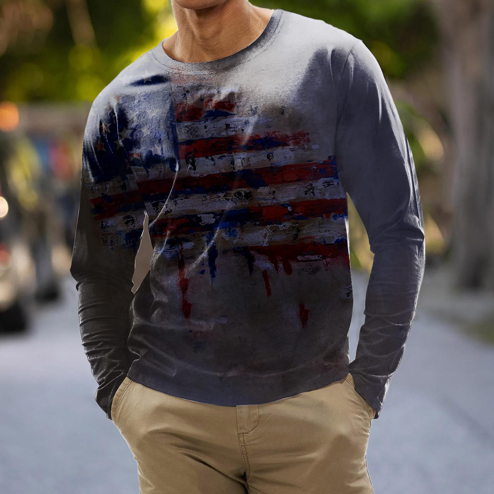 

Мужская мода повседневные рубашки с круглым вырезом и длинными рукавами с принтом в полоску, топы, блузки L фиолетовый