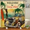 Funny Retro Vintage Car Shower Curtains Waterproof Bathroom Curtain Cool Old Newspaper Bath Curtain High Quality Shower Curtain