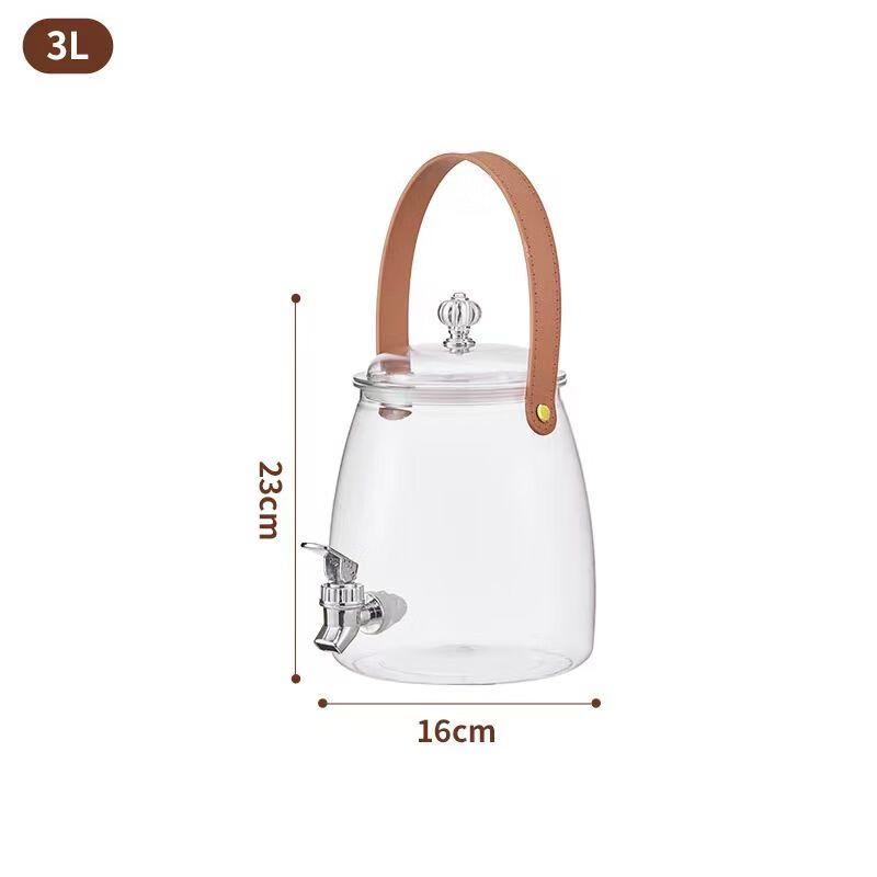 Anmu High Borosilicate Glass Cold Water Pitcher with Faucet